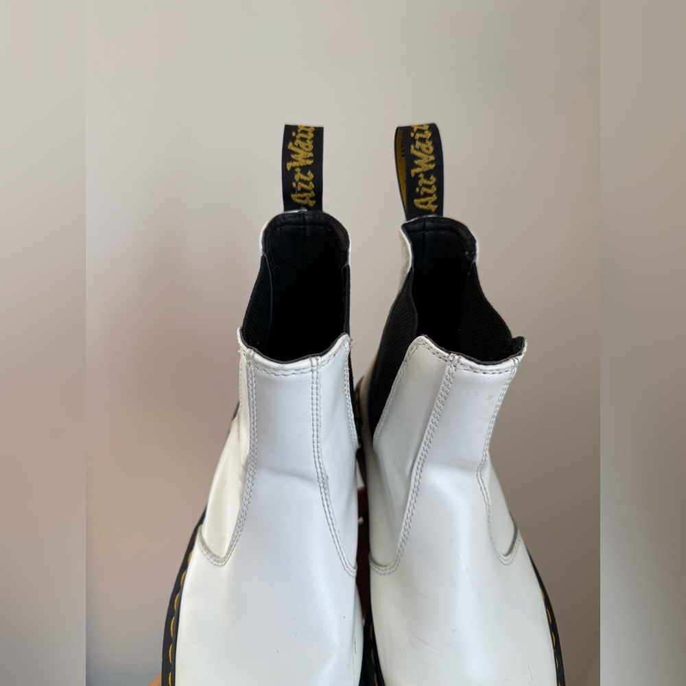 Dr. Martens 2976 Quad White Leather Chelsea Boots 9L - Picture 9 of 13